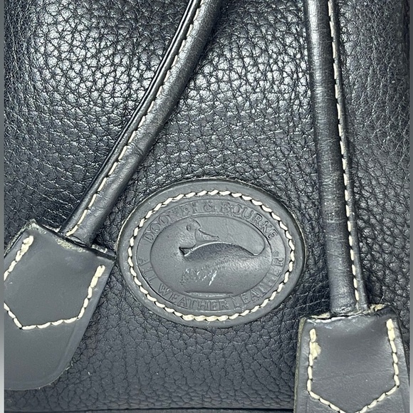 Vintage 90s Dooney & Bourke black pebbled leather drawstring bucket purse - Picture 3 of 14